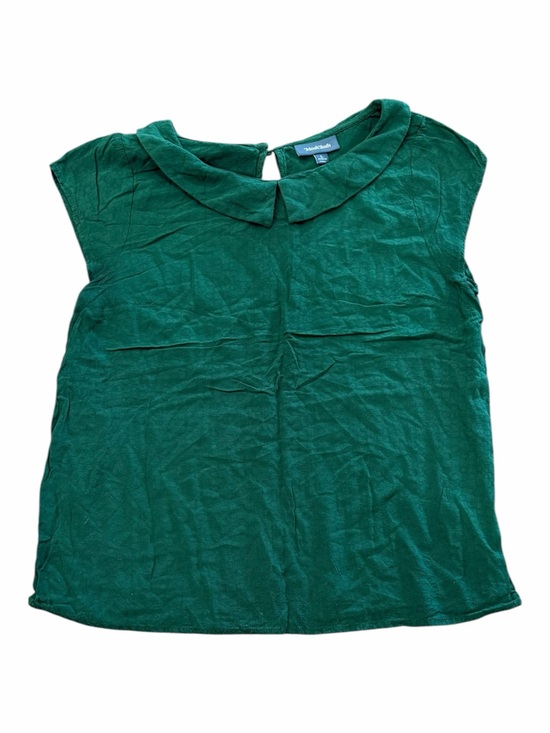 Modcloth Tops - Modcloth Emerald Green Peter Pan Collar Cap Sleeve Blouse L
